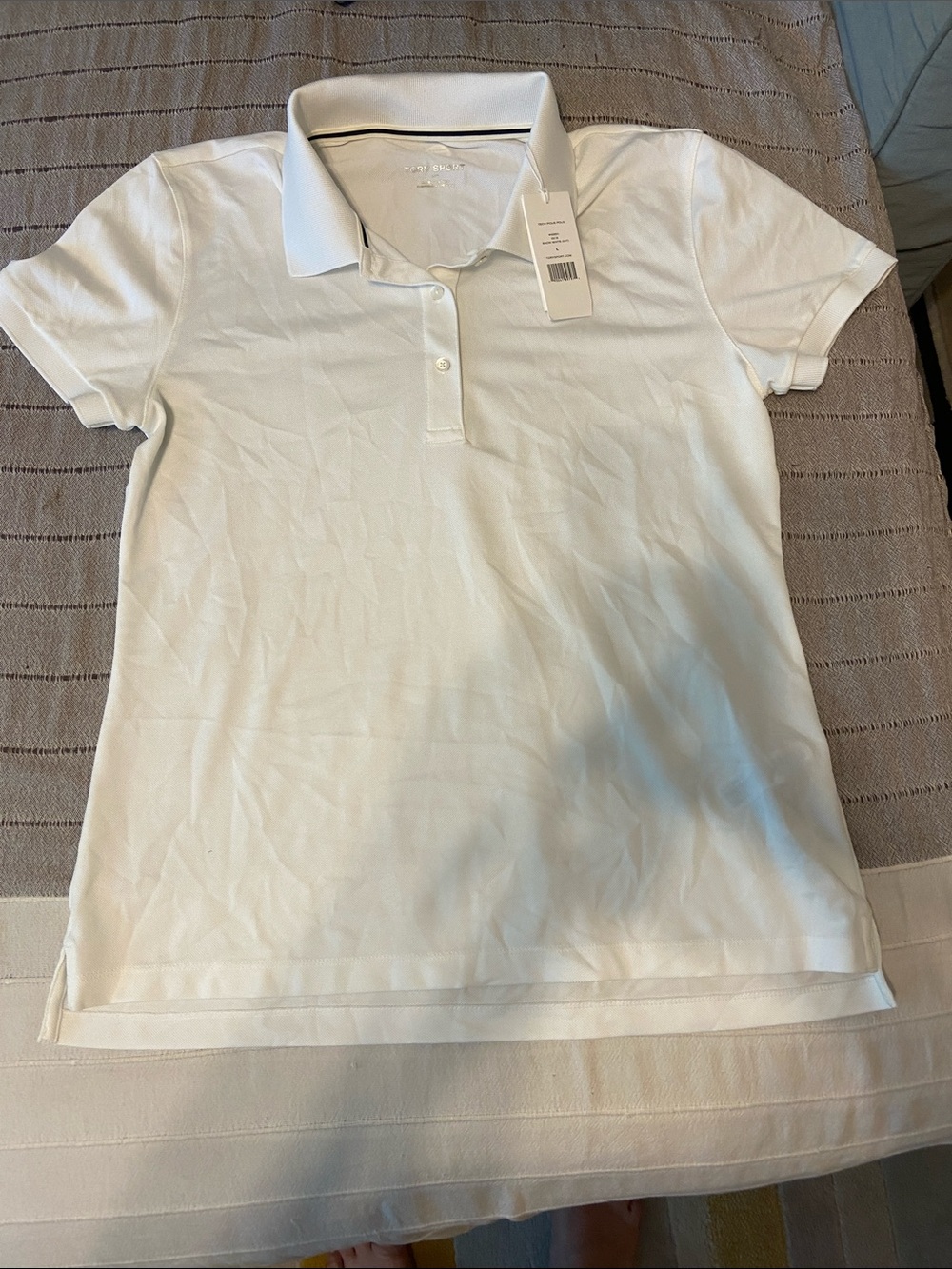 Tory Sport White Women's Polo Top - Classic Short Sleeve NWT